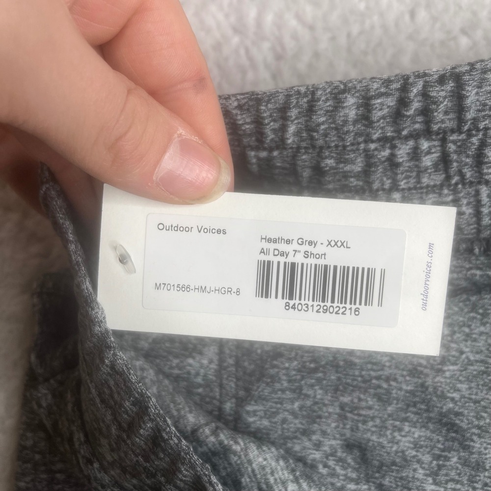Outdoor Voices All Day 7" Short Mens XXXL Heather Grey M701566-HMJ-HGR-8 NEW - Picture 3 of 8